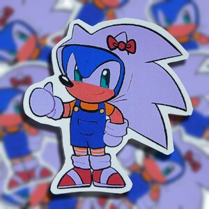 Adesivo de vinil Chibi Sonic The Hedgehog x Hello Kitty