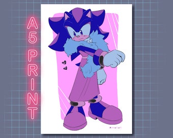 Shadow The Hedgehog avec la robe d'Amy Impression d'art A5