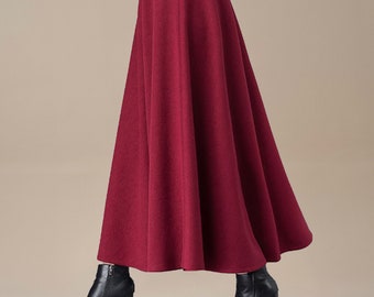 Wool Skirt - Long Skirt  - High Waist Skirt - Made In Scotland