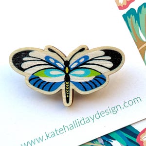 Broche de borboleta de madeira, ecológico.
