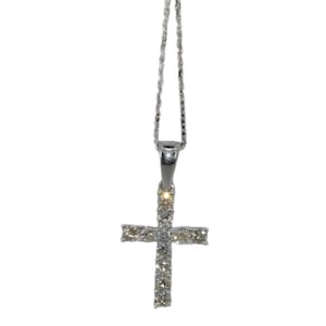 ダイヤモンドクロス、クロスダイヤモンドペンダント、14K