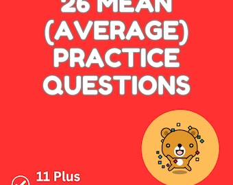 Average (mean) questions • 11+ exams • printable worksheets • exam practice • instant download • maths worksheets • teacher resources