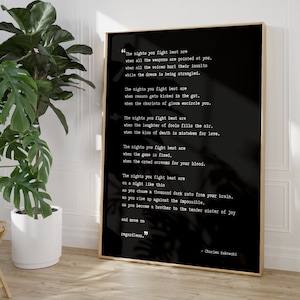 Charles Bukowski Poster Charles Bukowski Quote the Nights You Fight ...