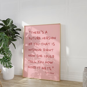 Arte de pared rosa / / Arte de pared femenino / Póster rosa / Póster motivacional / Arte de pared imprimible / Impresión positiva / Póster de mentalidad positiva