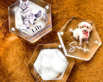 Custom Pet Fur Memorial, Dog Memorial Gift, Pet Fur Keep Sake, Pet Memorial Box, Cat Hair Keepsake, Loss Of Pet Gift, Memorial For Dog