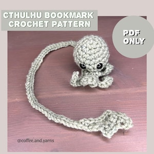 Cthulhu Bookmark Crochet Pattern - digital PDF beginner amigurumi crochet bookmark pattern