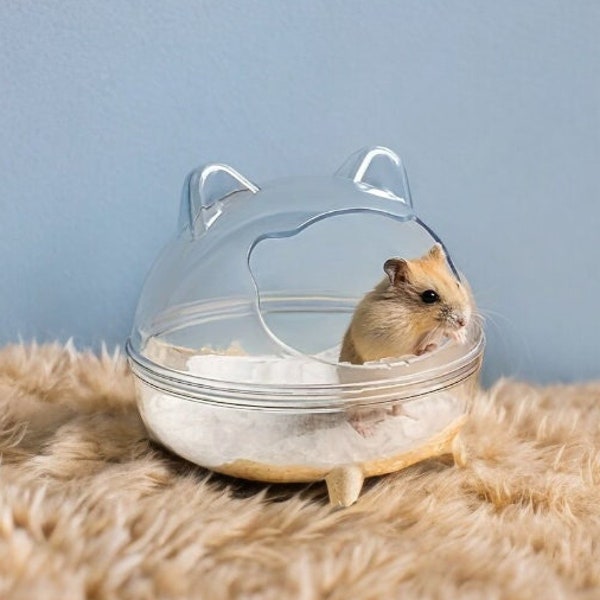 Kleine hamsterzandbak, hamsterbadkamer, kleine knaagdieraccessoires, hamsterkooi, hamsterhuis, knaagdierenspeelgoed