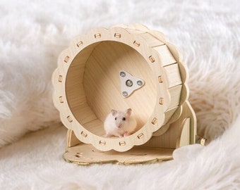 Silent hamster wooden exercise wheel, hamster wooden wheel cage, exercise wheel, hedgehog exercise wheel, hamster accessories