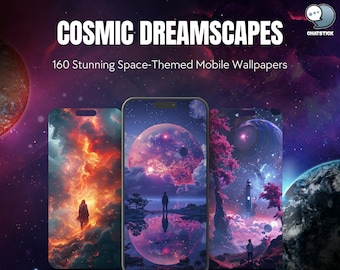 Cosmic Dreamscapes: 160 mobiele achtergronden met ruimtethema voor iPhone Android HD Artistic Stars Galaxies Achtergronden