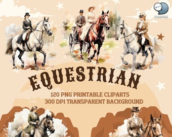 Elegante Victoriaanse paardensportscènes Clipart - Digitaal Mega Pack met 120 PNG-afbeeldingen voor scrapbooking en ontwerpprojecten door ChatStick Team