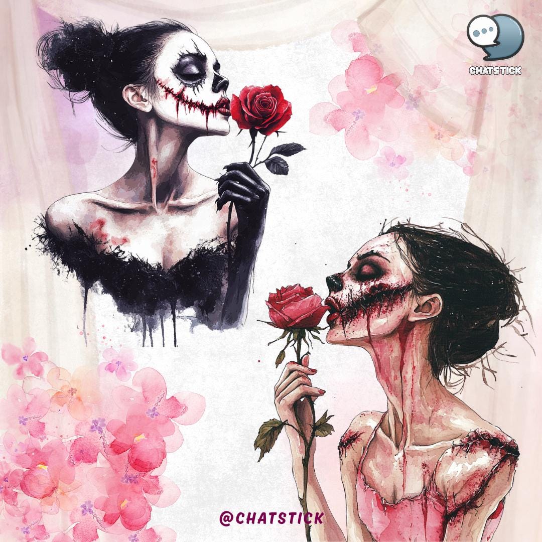 Zombie Ballerina Cliparts 160 Gothic Undead Ballet Dancers Pngs 300 DPI ...