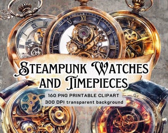 Clipart montres steampunk 160 montres vintage avec engrenages