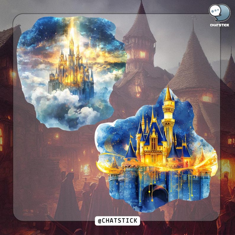 Fantasy Castles Digital Clipart - 160 Magical Fairy Tale Castle Pngs ...