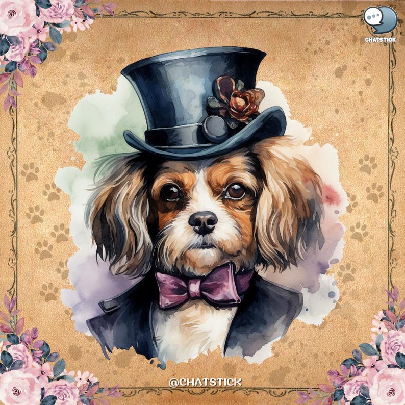 Victorian Pets Clipart Bundle - 150 Elegant Vintage Printable PNGs, 300 DPI Transparent Background for Crafts & Design