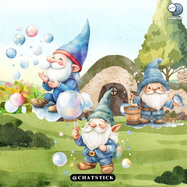 160 Garden Gnomes Clipart Bundle | Whimsical Gnome PNG Images | Cute ...