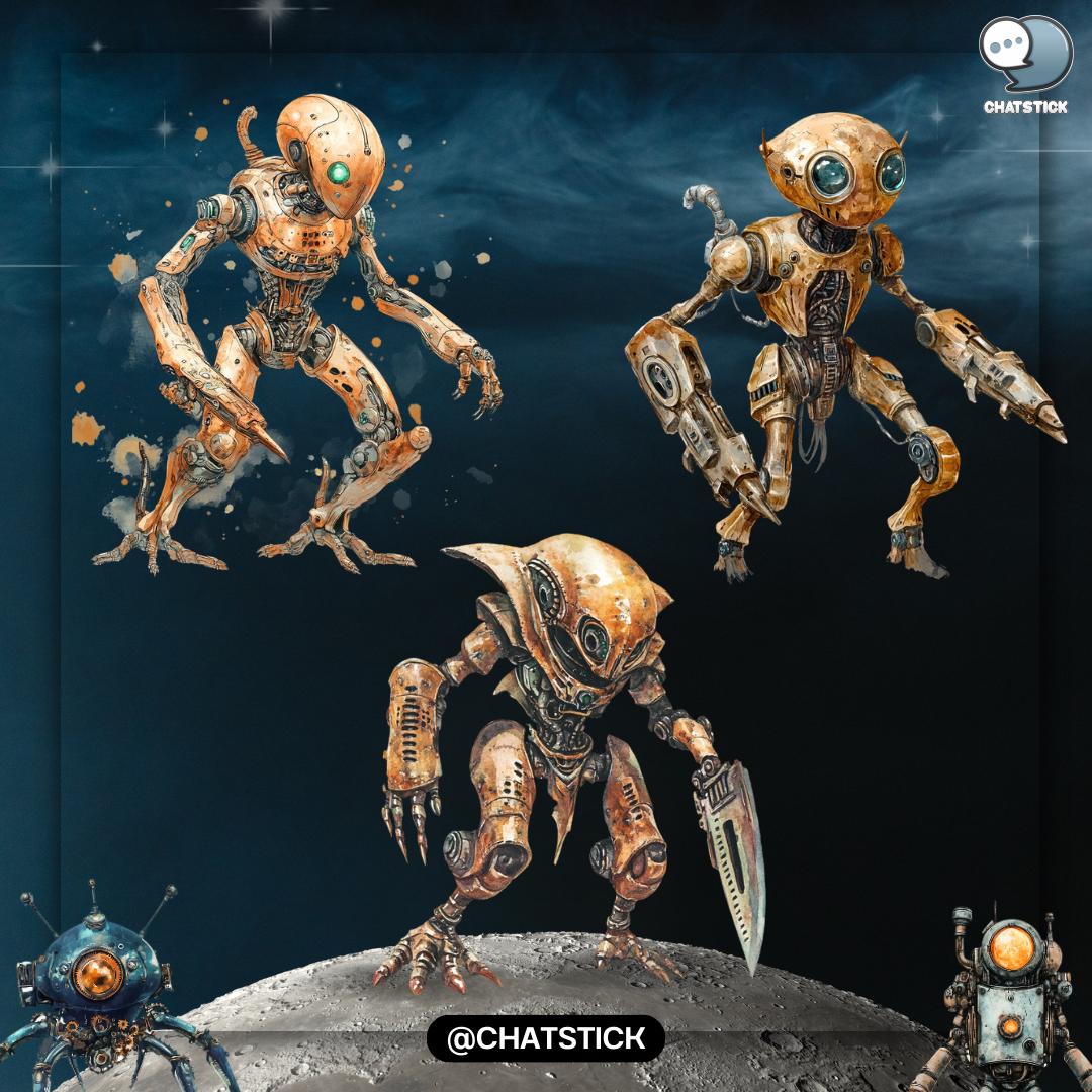 Steampunk Aliens Clipart - 160 Sci-fi Steam-powered Extraterrestrials ...