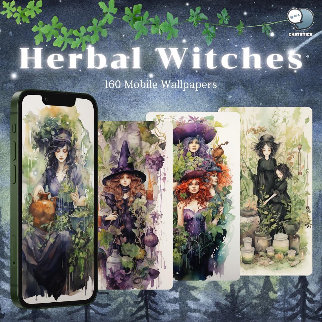 160 Herbal Witches Premium Mobile Wallpapers | Mystical Botanical Art