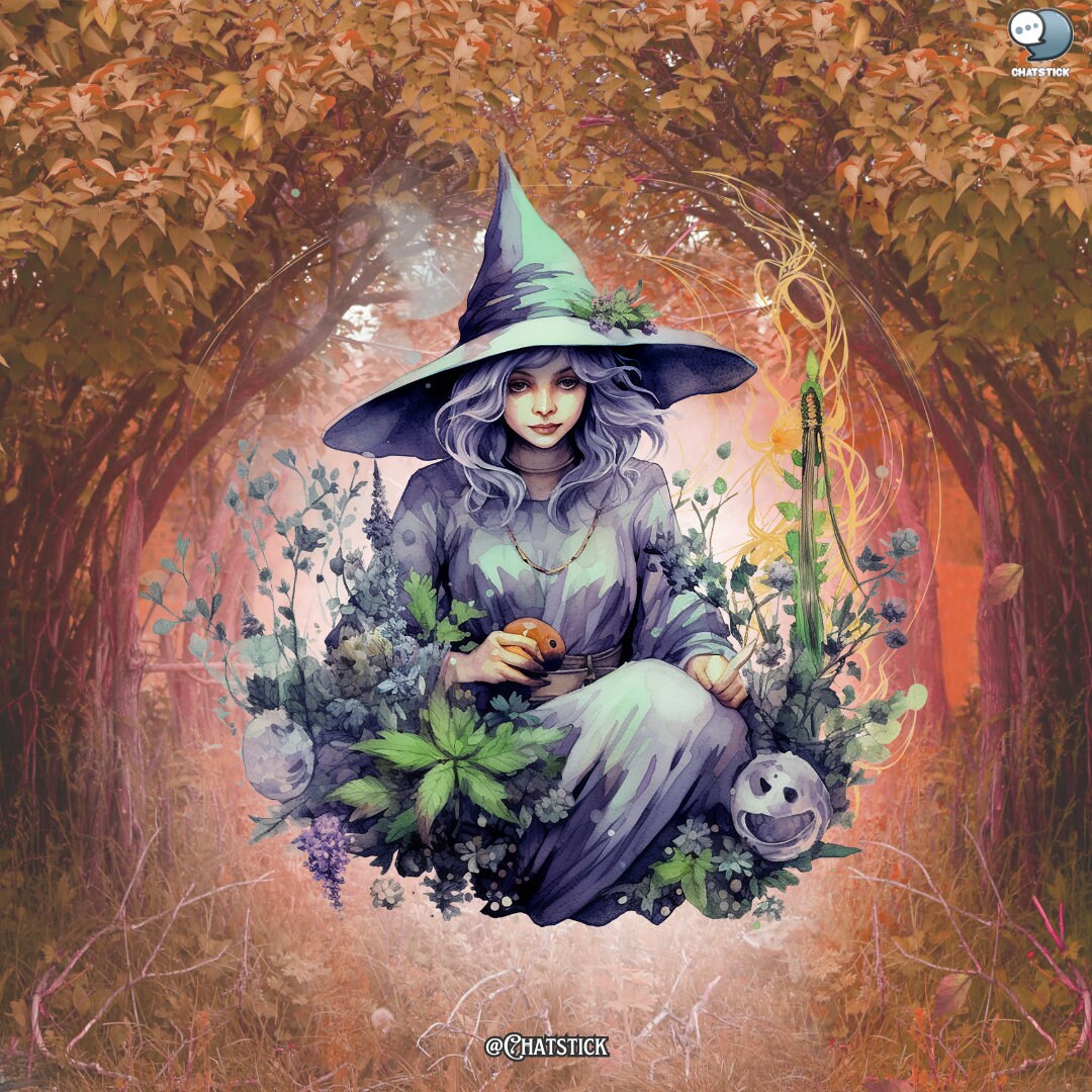 Herbal Witches Watercolor Clipart Pack 144 Png Printable Cliparts