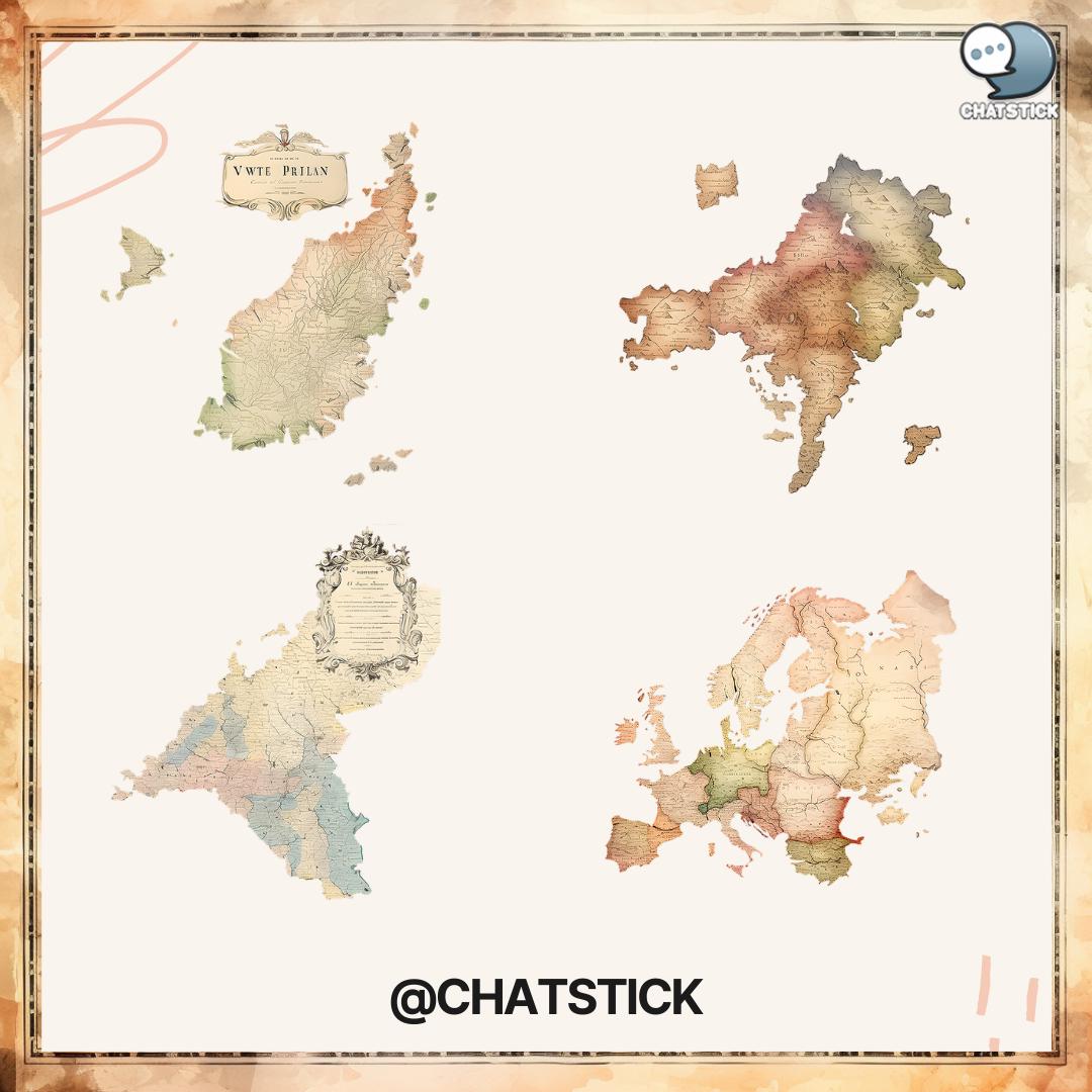 120 Vintage Map Clipart Pack - Printable Pngs | 3200x3200px, 300 DPI ...