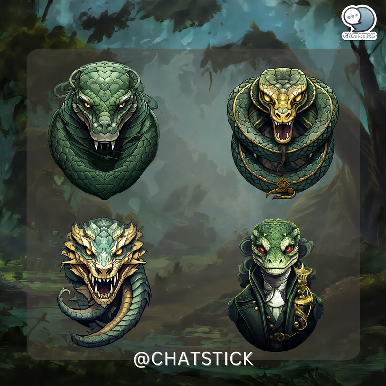 Pack of 160 Basilisk Theme Digital Sticker Cliparts - Printable PNG ...