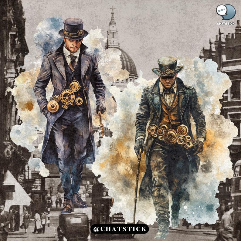 Steampunk Detective Stories Clipart Pack - 160 Sherlock Holmes ...
