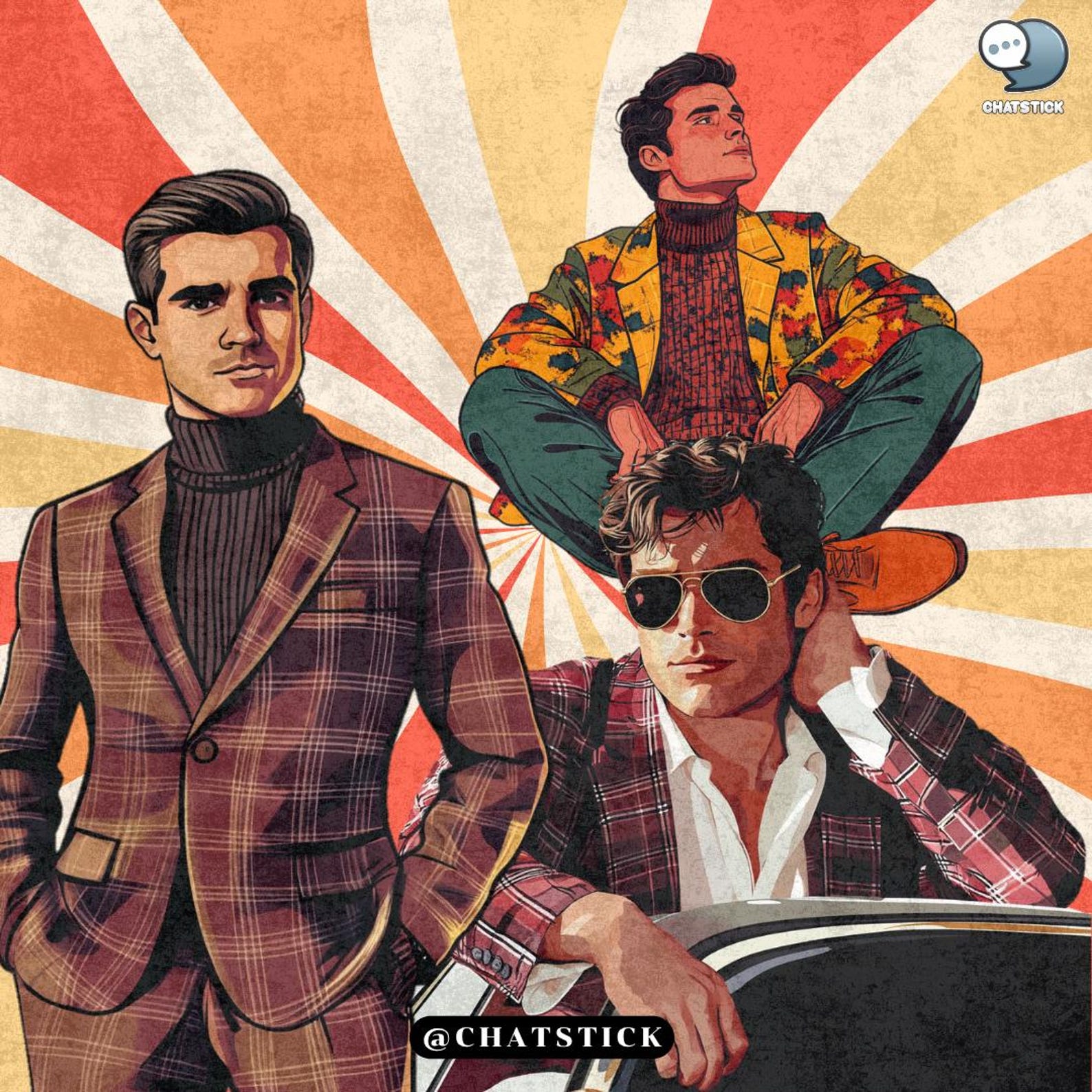 Groovy 70s Men Clipart Bundle – 150 Retro Fashion Pngs, Vintage ...