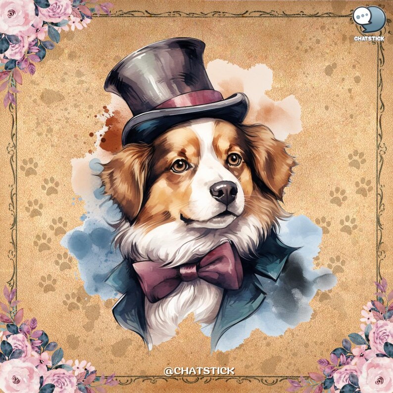 Victorian Pets Clipart Bundle - 150 Elegant Vintage Printable PNGs, 300 DPI Transparent Background for Crafts & Design