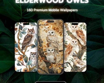 Elderwood Owls Mobile Wallpapers: Enchanting Premium Collection for iPhone & Android - Perfect Nature Decor!