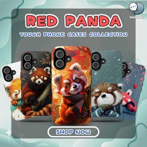 Cute Red Panda Tough Phone Cases Collection - Tough Cases Set of 8 for iPhone 16 Pro Max, 15 Plus, 14, 13, 12, 11 & Samsung S24, S23, S22