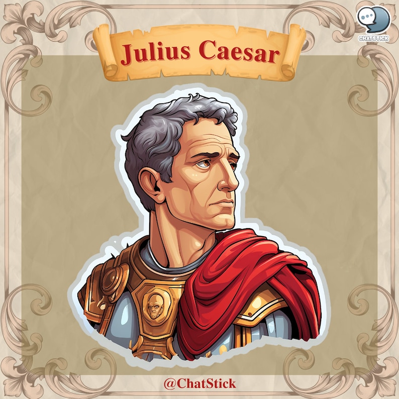 Caesar Sticker Julius Caesar Clipart Mega Pack 140 Digital Historical PNG Stickers ...