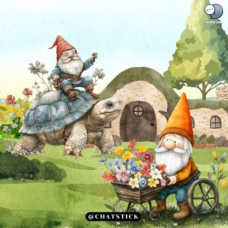 160 Garden Gnomes Clipart Bundle | Whimsical Gnome PNG Images | Cute ...