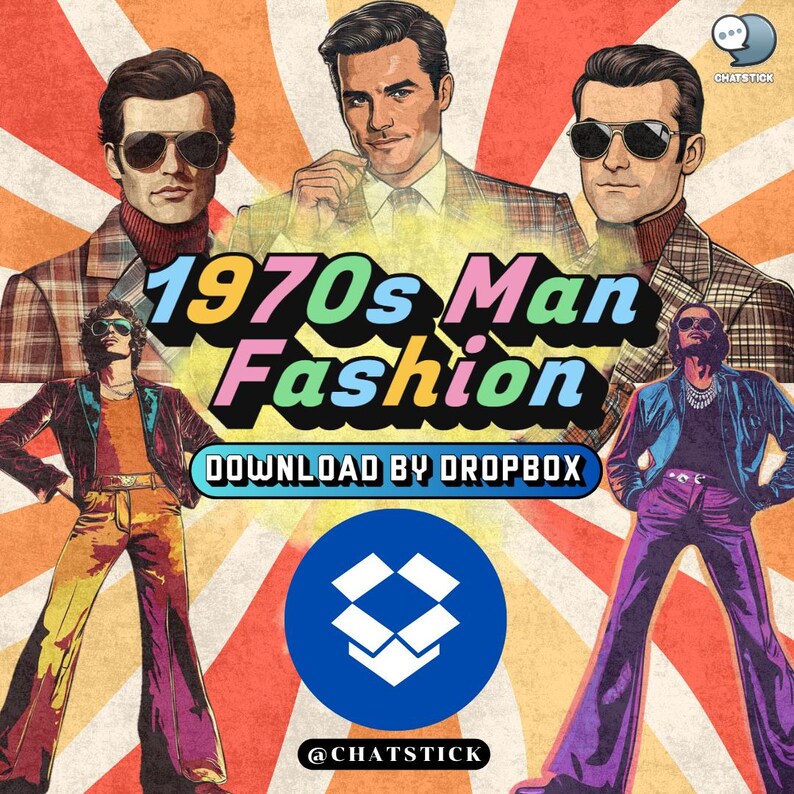 Groovy 70s Men Clipart Bundle – 150 Retro Fashion Pngs, Vintage ...