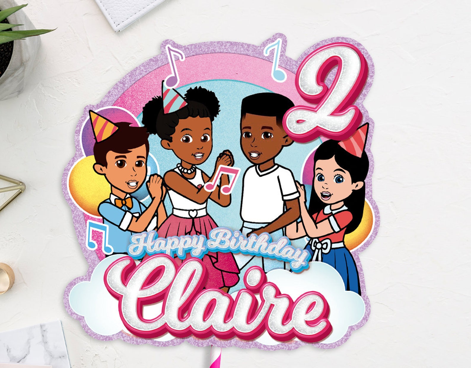 Digital &amp; Printable Birthday Gracie's Cake Topper Custom Personalized ...