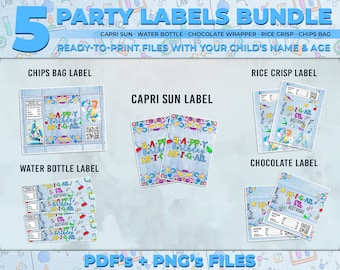 Science Lab Printable Birthday Party Labels | Custom Personalized Little Scientist Party Labels | Snacks Labels for theme Science Lab Party