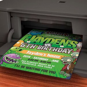 Digital &amp; Printable Birthday Plants Party Game Invitation Custom ...