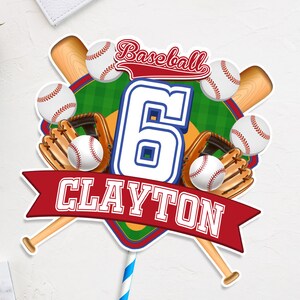 Digital &amp; Printable Birthday Baseball Cake Topper Custom Personalized ...
