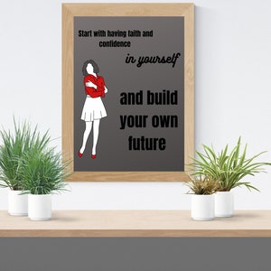 Positive, motive quote inspiring woman to take action, printable wall art, home downloadable décor for sunny day, high resolution, 300dpi image 3