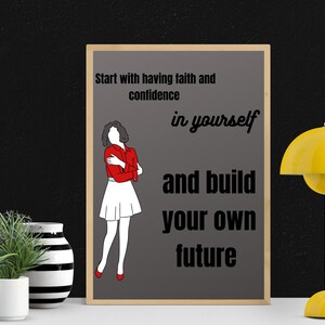 Positive, motive quote inspiring woman to take action, printable wall art, home downloadable décor for sunny day, high resolution, 300dpi image 2