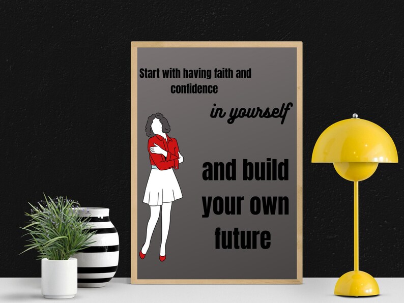 Positive, motive quote inspiring woman to take action, printable wall art, home downloadable décor for sunny day, high resolution, 300dpi image 2