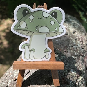 Froom Frog Mushroom desaturated Vinyl Sticker