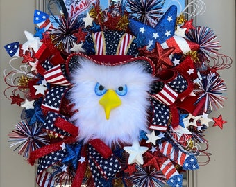 Patriotic Liberty Eagle Wreath