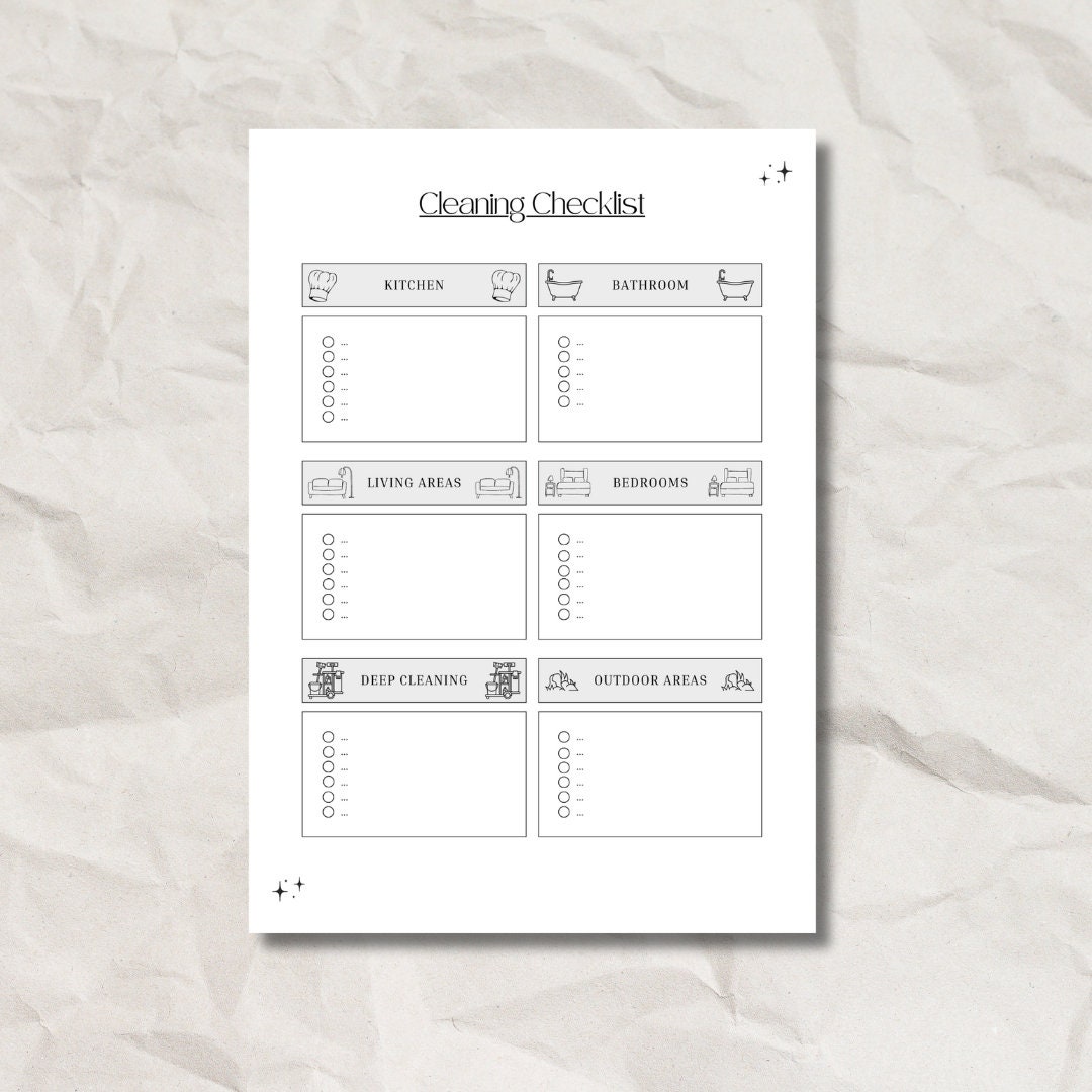 Cleaning Checklist | Aesthetic Checklist | Printable Checklist ...