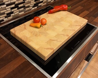 Larch end grain/end grain cutting board