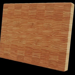 Larch wood end grain/grain cutting board "Larch Rectangle" including free rubber feet