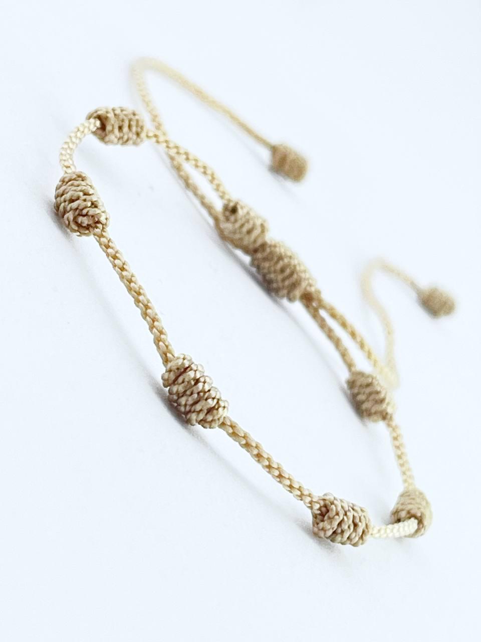 Bracciale 7 Nodi Giallo Contro Il Malocchio, Portafortuna In Nylon, Regolabile, Unisex