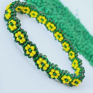 Ildé Orula/Orunmila Authentic Flower | Santeria Yoruba Spiritual Protection Bracelet | Eleke Orula Green and Yellow