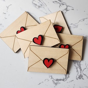Cartas de amor de San Valentín Sobres de corazón