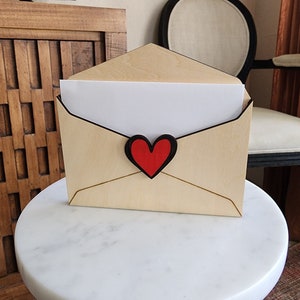 Envelope de coração porta-carta de amor