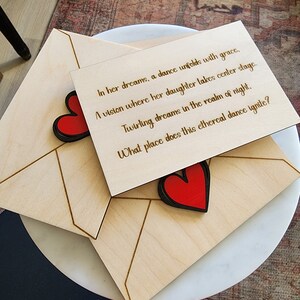 Búsqueda del tesoro Propuesta de San Valentín Carta de amor personalizada Sobres con forma de corazón
