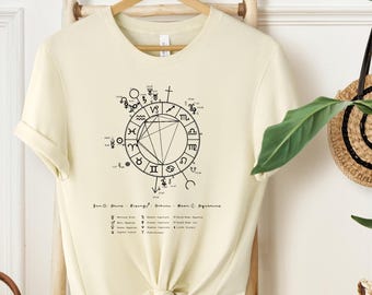Camisa zodiacal/ carta natal / camisa de geometría sagrada / arte esotérico / carta astrológica / Camisa vegana